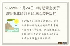 2022年11月24日10时起青岛关于调整市北区部分区域风险等级的通告