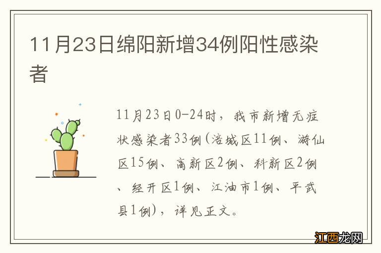 11月23日绵阳新增34例阳性感染者