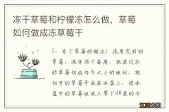 冻干草莓和柠檬冻怎么做，草莓如何做成冻草莓干