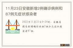 11月23日安徽新增2例确诊病例和87例无症状感染者