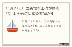 11月23日广西新增本土确诊病例3例 本土无症状感染者363例