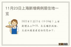 11月23日上海新增病例居住地一览