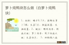 白萝卜炖鸭块 萝卜炖鸭块怎么做