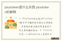 plustoken是什么东西 plustoken的解释