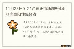 11月23日0-21时东阳市新增8例新冠病毒阳性感染者