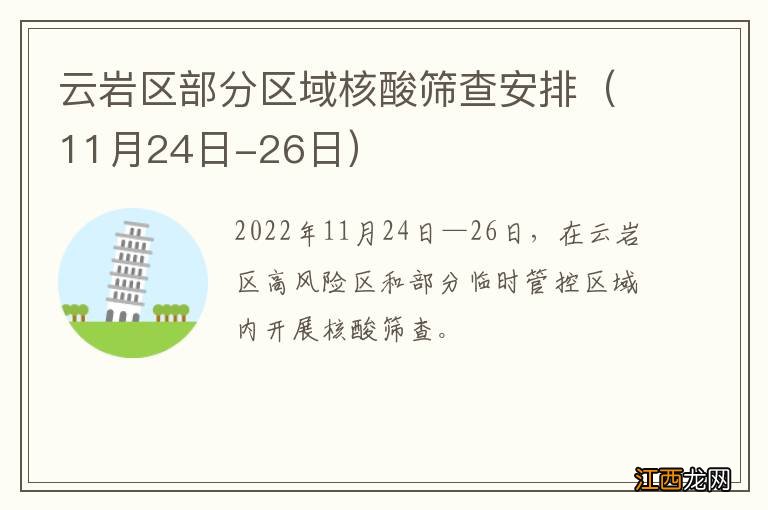 11月24日-26日 云岩区部分区域核酸筛查安排