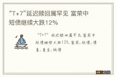 “T+7”延迟赎回属罕见 富荣中短债继续大跌12%