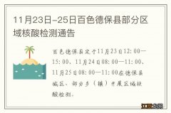 11月23日-25日百色德保县部分区域核酸检测通告