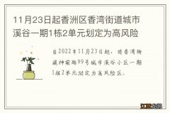 11月23日起香洲区香湾街道城市溪谷一期1栋2单元划定为高风险区