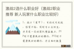 激战2职业推荐 新人玩家什么职业比较好 激战2选什么职业好