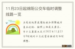 11月23日起绵阳公交车临时调整线路一览