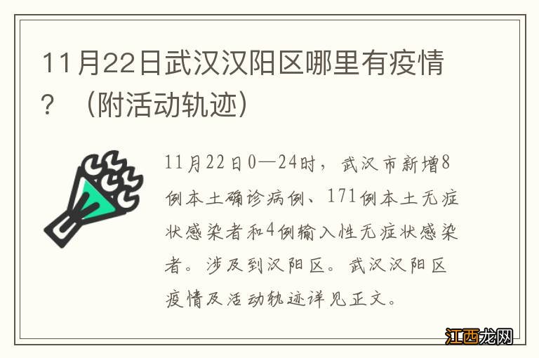 附活动轨迹 11月22日武汉汉阳区哪里有疫情？