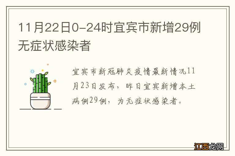 11月22日0-24时宜宾市新增29例无症状感染者