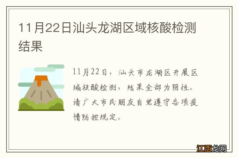 11月22日汕头龙湖区域核酸检测结果