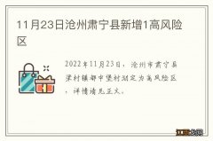11月23日沧州肃宁县新增1高风险区