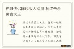 神雕侠侣陈晓版大结局 杨过击杀蒙古大王