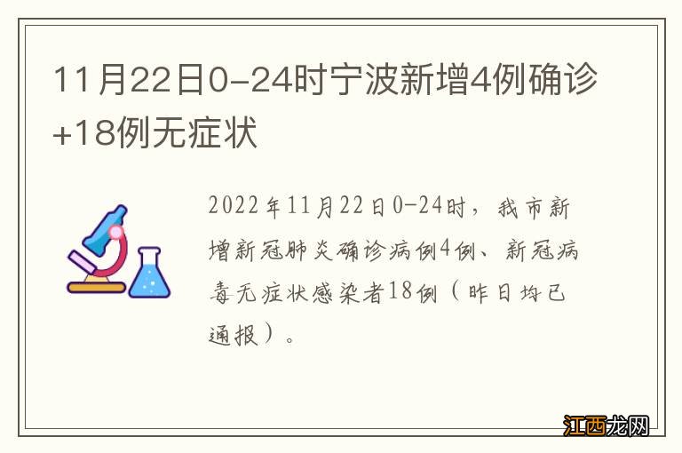 11月22日0-24时宁波新增4例确诊+18例无症状