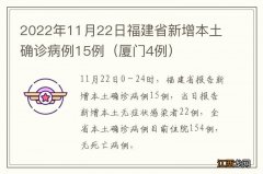 厦门4例 2022年11月22日福建省新增本土确诊病例15例