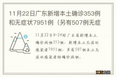 另有507例无症状转确诊 11月22日广东新增本土确诊353例和无症状7951例