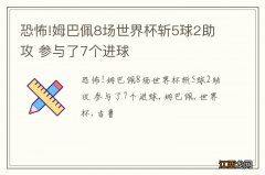 恐怖!姆巴佩8场世界杯斩5球2助攻 参与了7个进球