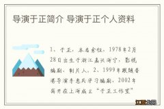 导演于正简介 导演于正个人资料