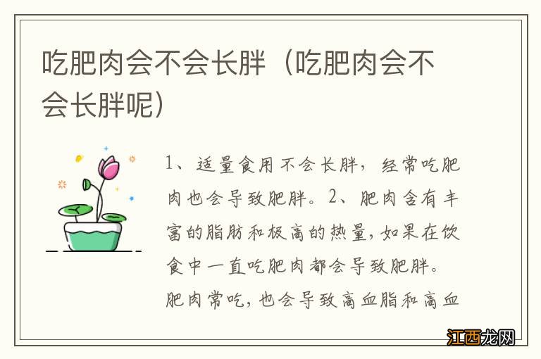 吃肥肉会不会长胖呢 吃肥肉会不会长胖