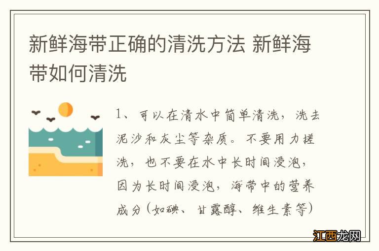 新鲜海带正确的清洗方法 新鲜海带如何清洗