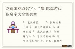 吃鸡游戏取名字大全集 吃鸡游戏取名字大全集男生