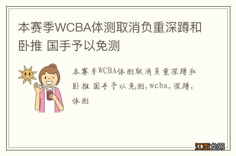 本赛季WCBA体测取消负重深蹲和卧推 国手予以免测