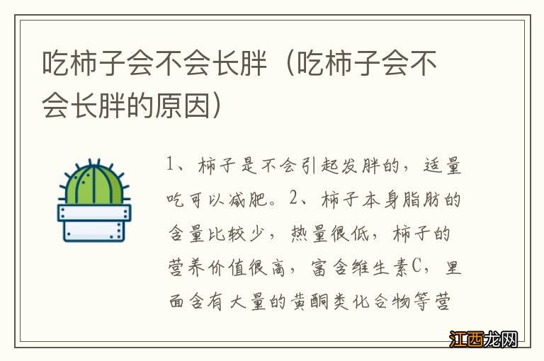 吃柿子会不会长胖的原因 吃柿子会不会长胖