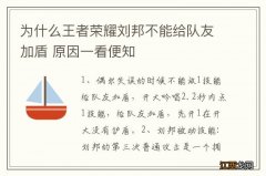 为什么王者荣耀刘邦不能给队友加盾 原因一看便知