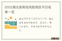 2022湖北省高低风险地区今日名单一览