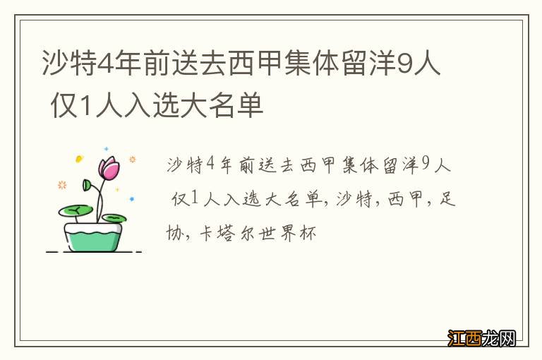 沙特4年前送去西甲集体留洋9人 仅1人入选大名单