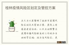 桂林疫情风险区划定及管控方案