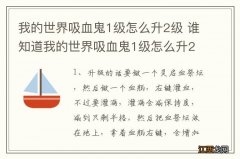 我的世界吸血鬼1级怎么升2级 谁知道我的世界吸血鬼1级怎么升2级