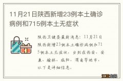 11月21日陕西新增23例本土确诊病例和715例本土无症状