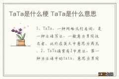 TaTa是什么梗 TaTa是什么意思