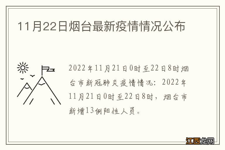 11月22日烟台最新疫情情况公布