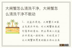 大闸蟹怎么清洗干净，大闸蟹怎么清洗干净不敢动