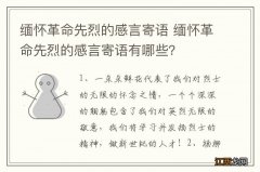 缅怀革命先烈的感言寄语 缅怀革命先烈的感言寄语有哪些？