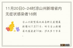 11月20日0-24时凉山州新增省内无症状感染者16例