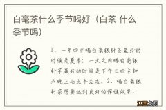 白茶 什么季节喝 白毫茶什么季节喝好