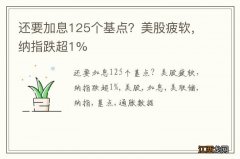 还要加息125个基点？美股疲软，纳指跌超1%