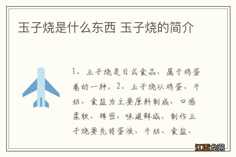 玉子烧是什么东西 玉子烧的简介