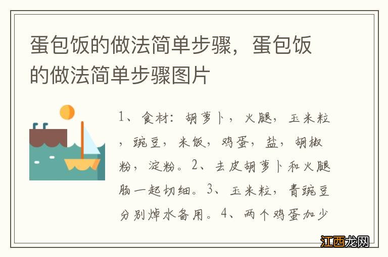 蛋包饭的做法简单步骤，蛋包饭的做法简单步骤图片