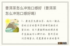 普洱茶怎么冲泡口感好喝 普洱茶怎么冲泡口感好