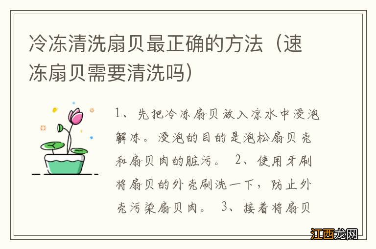 速冻扇贝需要清洗吗 冷冻清洗扇贝最正确的方法