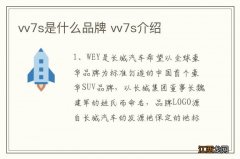 vv7s是什么品牌 vv7s介绍