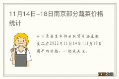 11月14日-18日南京部分蔬菜价格统计