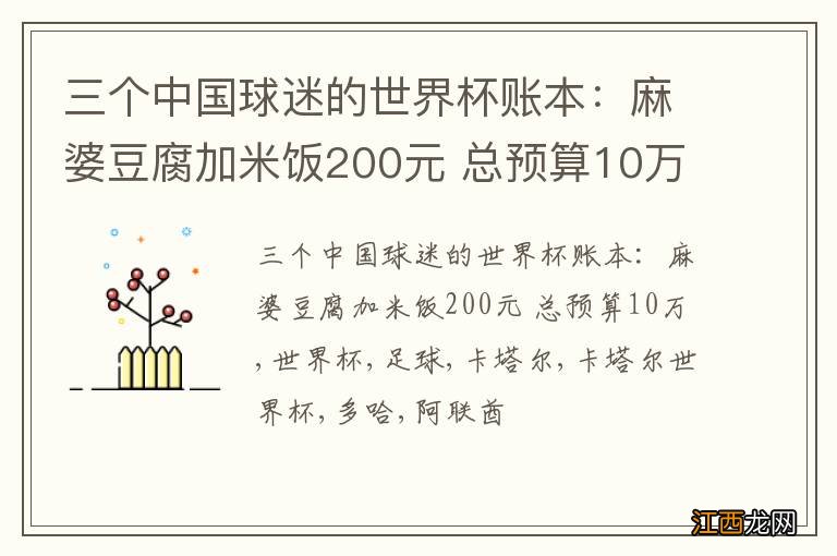 三个中国球迷的世界杯账本：麻婆豆腐加米饭200元 总预算10万